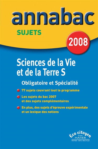 Sciences de la vie et de la Terre S : obligatoire et spécialité