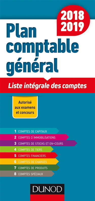Plan comptable général 2018-2019 : liste intégrale des comptes
