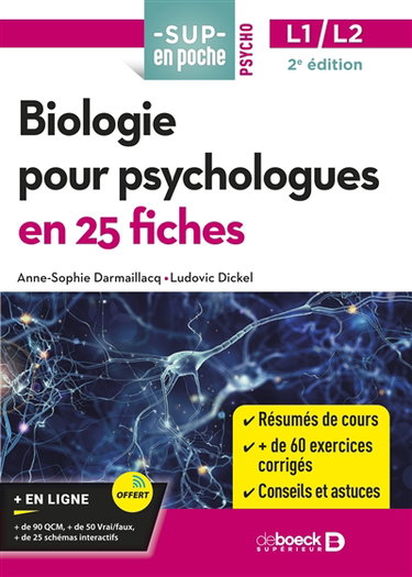 Couverture de Biologie pour psychologues en 25 fiches
