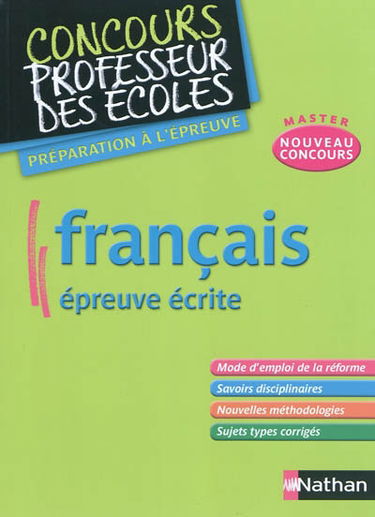 Français : épreuve écrite : nouveau concours master