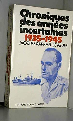 Chroniques des annees incertaines