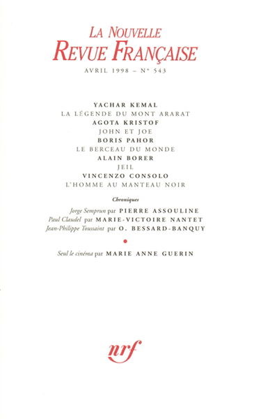 Nouvelle revue française, n° 543