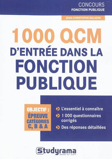 1.000 QCM d'entrée dans la fonction publique