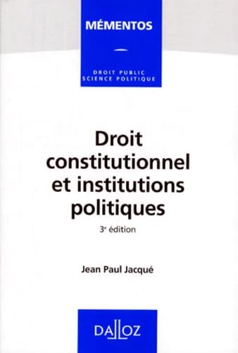 Droit constitutionnel et institutions politiques