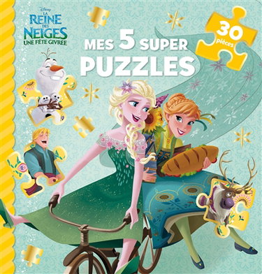 Couverture de La reine des neiges, une fête givrée : mes 5 super puzzles par Walt Disney company