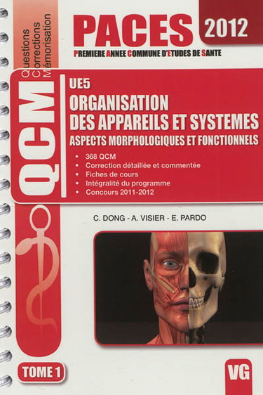 Couverture de UE5 organisation des appareils et systèmes : aspects morphologiques et fonctionnels. Vol. 1