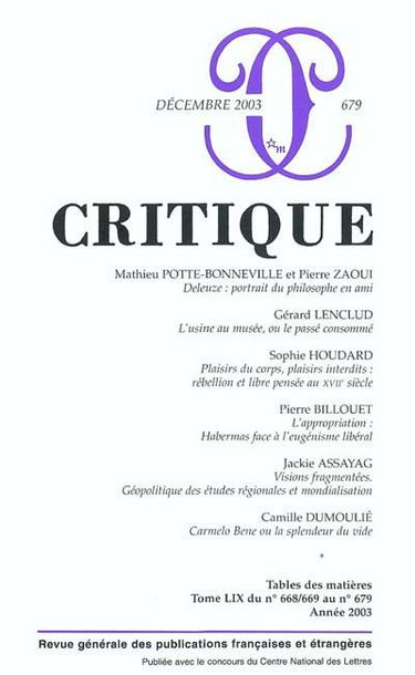 Critique, n° 679