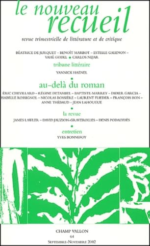 Le Nouveau Recueil, numéro 64 : Au-delà du roman