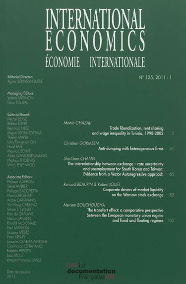 Economie internationale, n° 125