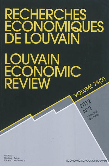 Recherches économiques de Louvain, n° 2 (2012)