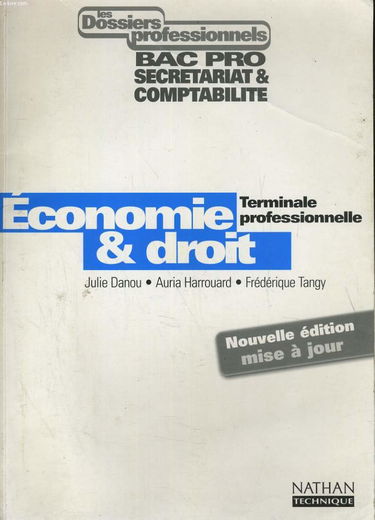 Economie et droit, terminale professionnelle : livre de l'élève