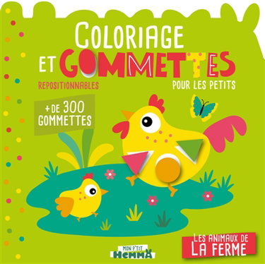 Couverture de Mon P'tit Hemma : Coloriage et gommettes pour les petits : Les animaux de la ferme - + de 300 gommettes repositionnables