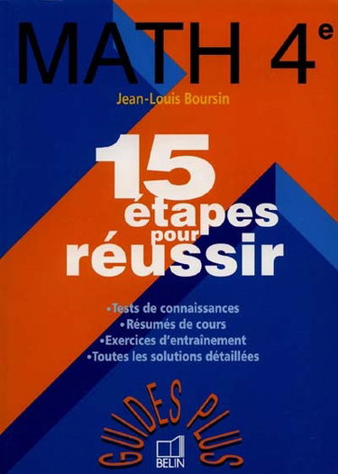 Math 4e : 15 étapes pour réussir