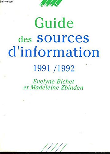 Couverture de Guide des sources d'information