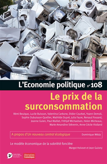 Couverture de Economie politique (L'), n° 108. Le prix de la surconsommation par Collectif