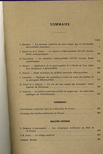 Couverture de Archéologie médiévale I - 1971 par Divers