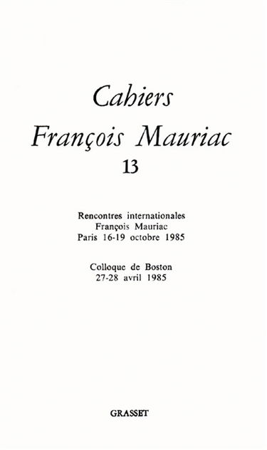 Cahiers François Mauriac, n° 13