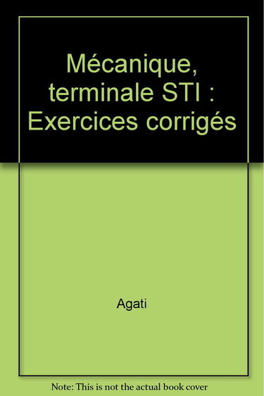 Mécanique : terminales STI