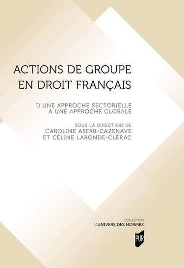 Couverture de Actions de groupe en droit français : d'une approche sectorielle à une approche globale