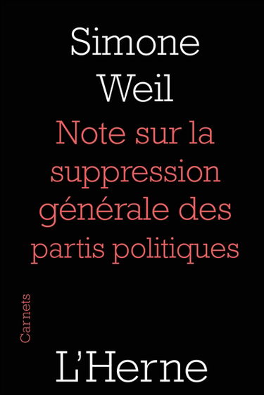Note sur la suppression générale des partis politiques
