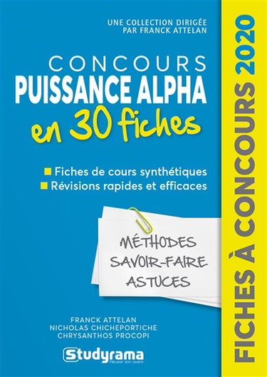 Concours Puissance Alpha en 30 fiches : méthodes, savoir-faire et astuces : 2020
