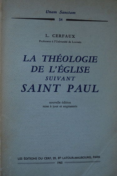 LA THEOLOGIE DE L'EGLISE SUIVANT SAINT PAUL