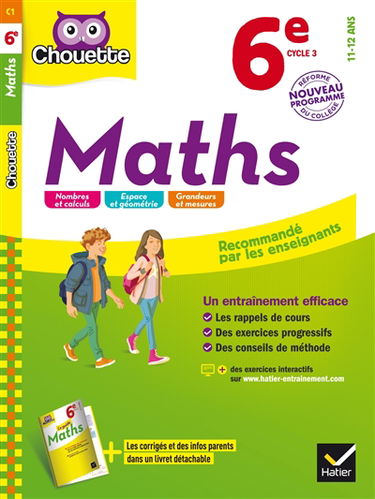 Maths 6e, 11-12 ans : nouveau programme