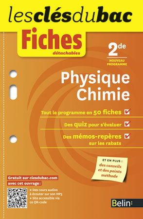 Physique chimie 2de : nouveau programme