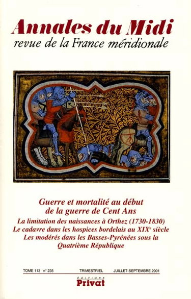 Couverture de Annales du Midi, n° 235