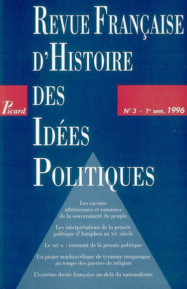 Revue française d'histoire des idées politiques, n° 3