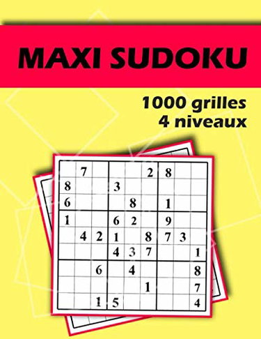 Maxi Sudoku 1000 grilles 4 niveaux: Sudoku Classique - 1000 Grilles - Niveaux Facile à Expert – Livre Sudoku pour Adultes