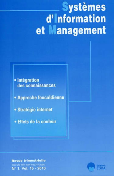 Systèmes d'information et management, n° 15-1