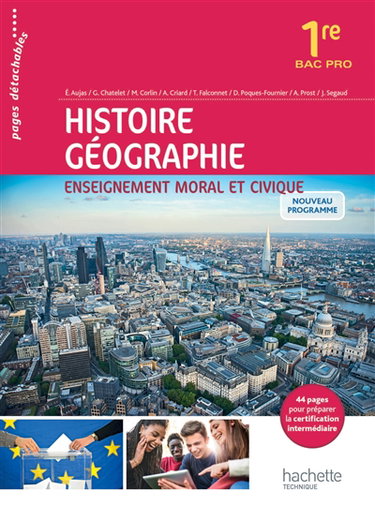 Couverture de Histoire géographie, enseignement moral et civique 1re bac pro : nouveau programme