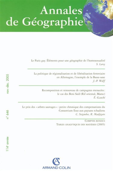 Annales de géographie, n° 646