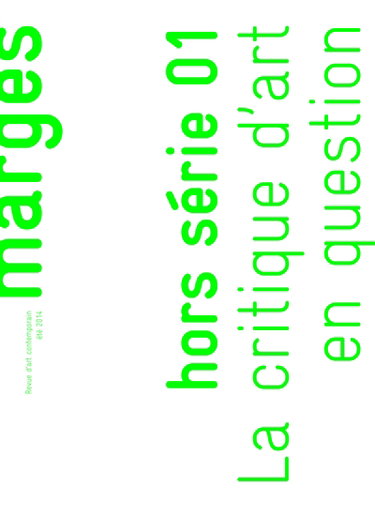 Marges, hors série, n° 1. La critique d'art en question