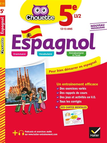 Espagnol 5e LV2, 12-13 ans : nouveau programme