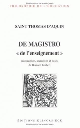 Couverture de De magistro/de l'enseignement