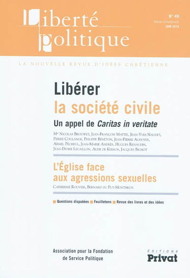 Liberté politique, n° 49. Libérer la société civile : un appel de Caritas in veritate