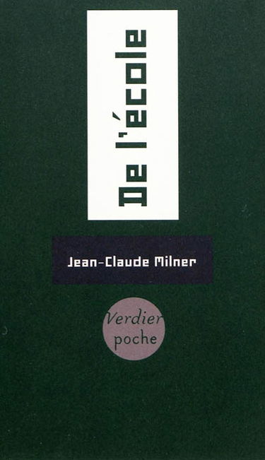 De l'école : essai