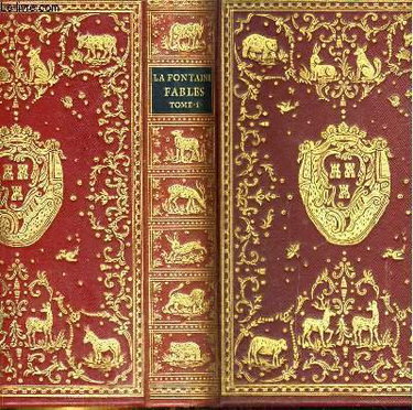 Couverture de Fables de la fontaine en quatre volumes complets. avec les figures d' oudry parues dans l' édition desaint et saillant de 1755.