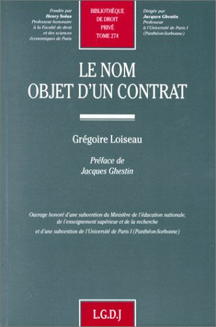 Le nom objet d'un contrat