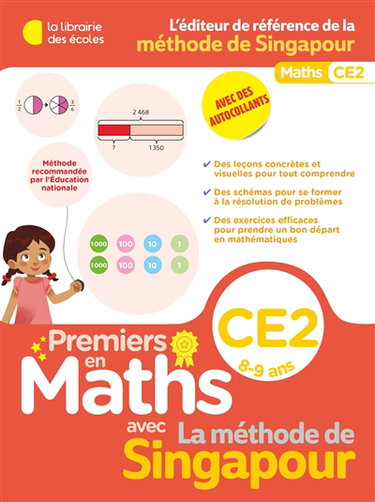 Couverture de Premiers en maths avec la méthode de Singapour, CE2, 8-9 ans