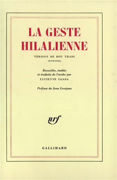 La Geste hilalienne : version de Bou Thadi
