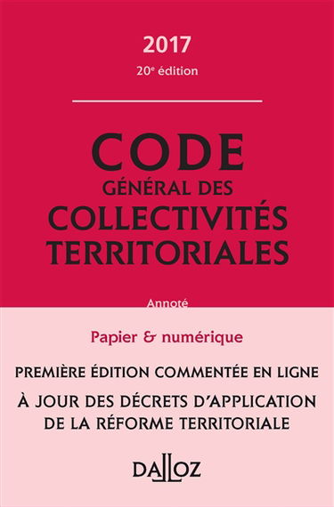 Code général des collectivités territoriales : 2017