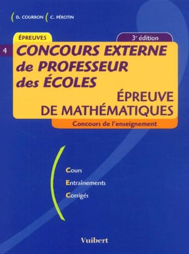 Concours externe de professeur des écoles : Epreuve de mathématiques