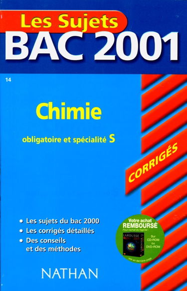 Chimie S, obligatoire et spécialité, bac 2001