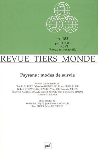 Couverture de Tiers-monde, n° 183. Paysans : modes de survie