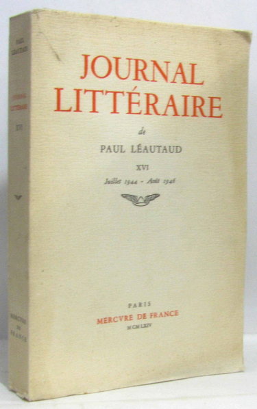 Couverture de Journal littéraire XVI - Juillet 1944-août 1946
