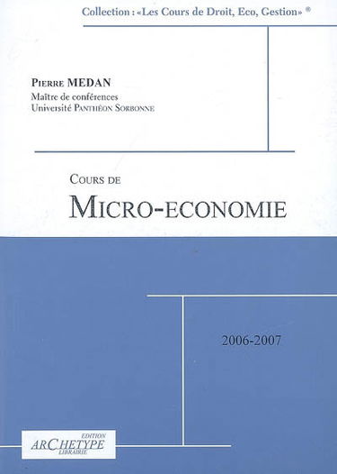 Cours de microéconomie : 2006-2007