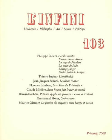 Infini (L'), n° 103